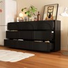Famapy Black 9 Drawer Concealed Handle Arch Pattern Decor Dresser Sideboard Chest Storage Cabinet - 4 of 4