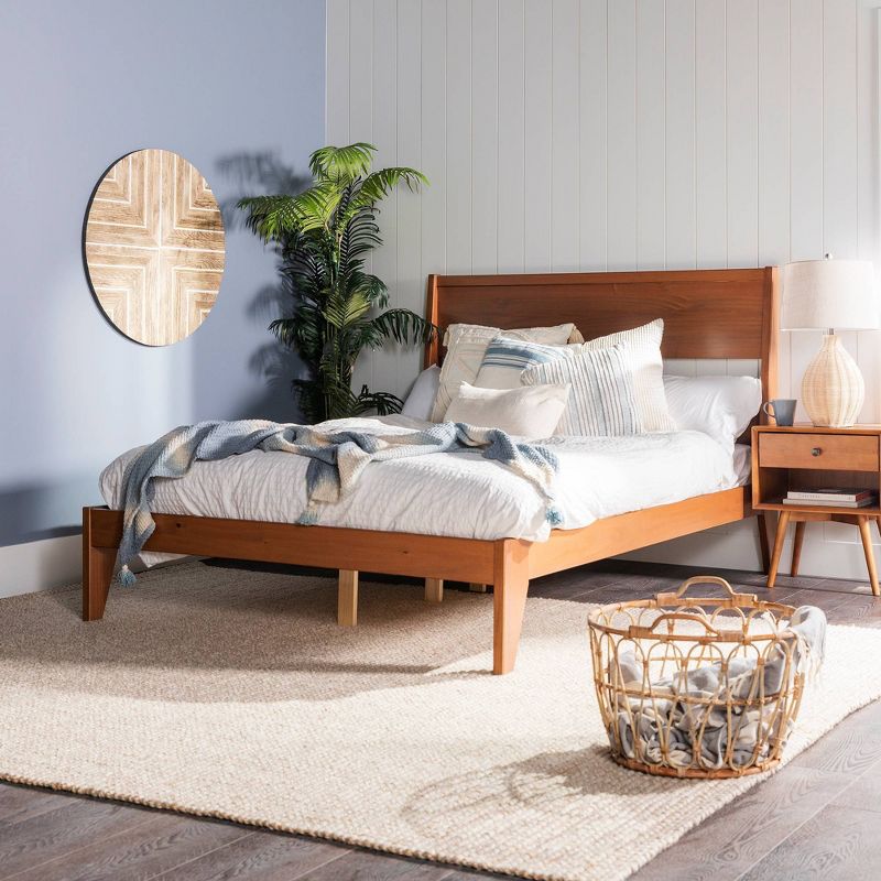 Boho Modern Solid Wood Angle Accent Queen Platform Bed - Saracina Home, 5 of 7