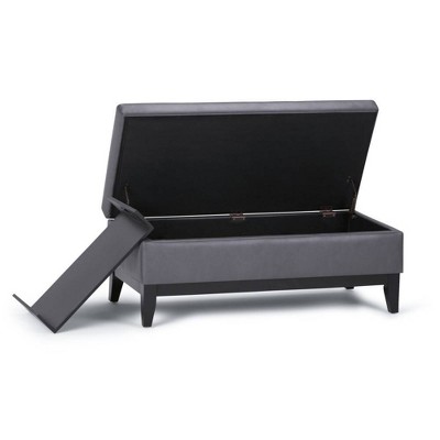 42" Jackson Storage Ottoman Bench with Tray - Wyndenhall