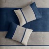 TopComfy Bedding Sets 7 Piece Faux Suede Comforter Set Cal King Smooth Faux Suede Finish Vibrant Cobalt Tone For Bedroom, Blue, 18.9"*14.96"*13.78" - 3 of 4
