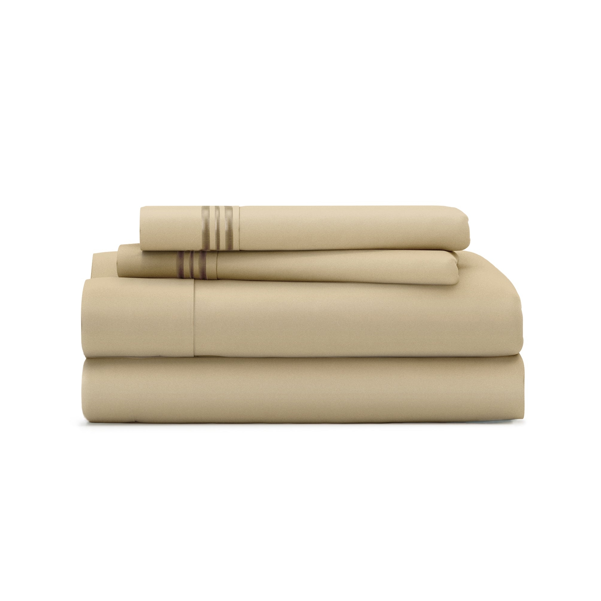 Cosy House Collection Everyday Bed Sheet Set - Tan, Queen