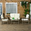 Resenkos 4 Pieces Patio Furniture Set, Outdoor Sectional Furniture, HDPE, White - 2 of 4