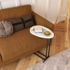 LIVAREEmlen C-Shaped Side Table, End Table for Sofa and Bedside, Couch Side Tables, Wood Table with Metal Frame Slide for Bedroom Living Room (White) - 3 of 4