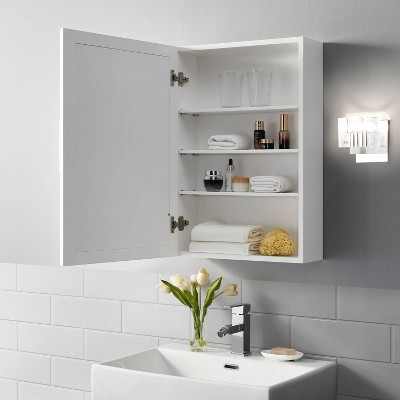 Savannah White Flush Mount Mirrored Bathroom Wall Cabinet