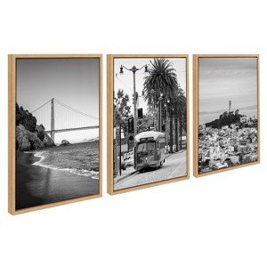 Kate and Laurel Sylvie San Francisco Black and White Framed Canvas Art Set by Crystal Lynn Collins - 1 of 4