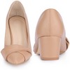 BLISSFUL STEP Women's Pointed Toe Chunky Heel Slip On Pumps - 2 of 3