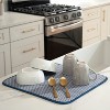LunaLulinlk Dish Drying Mat, 16” x 18”, Absorbent Microfiber Kitchen Counter Mat, Dish Drying Pad Large, Blue - 3 of 4