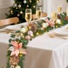 9 Feet Pre-Lit Christmas Garland with Lights, Battery Operated Lighted Outdoor Xmas Garland with Rose Gold Ball Ornaments for Mantle Stairs Railing - 2 of 4