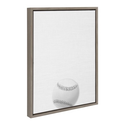 Gray Framed Baseball Portrait Canvas Wall Art, 18x24