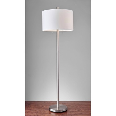 Adesso Boulevard Floor Lamp (Lamp Only) - Silver/White