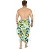 LA LEELA Men's Sarong Bath Pareo Wrap One Size Beige Floral Hibiscus Palm Tree - 2 of 3
