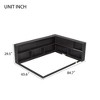 Full-Size Platform Bed with L-Shaped Bookshelves and Sliding Doors, No Slats Required - 4 of 4