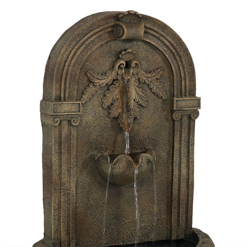 Sunnydaze 27"H Solar-Powered Polystone Florence Outdoor Wall-Mount Water Fountain, Florentine Stone Finish, 4 of 13