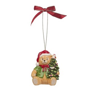 Spode Christmas Tree Teddy Bear Ornament - 3.5" - 1 of 4