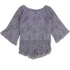 Alex Evenings Womens Printed Metallic Knit Floral Ruffled Blouse - 2 of 2