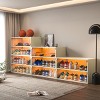 GlasFlength Shoe Racks Glass Door Shoe Box Shoe Organizer Shoe Storage Cabinet Small Shoe Rack for Living Room, White, 31.1"*14.96"*18.9" - 2 of 4