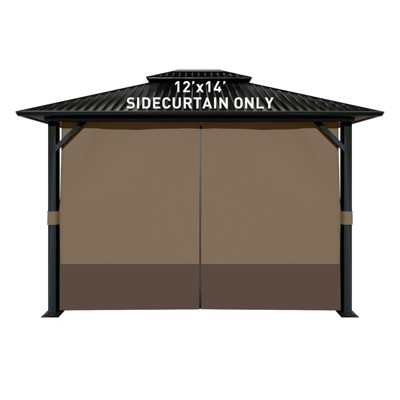Aoodor Gazebo Curtain Replacement - Universal 4-Panel Sidewalls, Patio Privacy Curtains(Curtain Only)