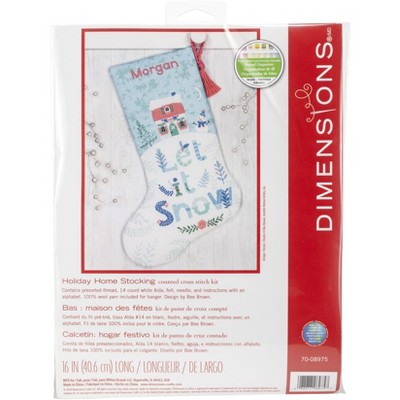 Dimensions Counted Cross Stitch Kit 16" Long-Holiday Home Stocking (14 Count)