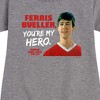 - Ferris Bueller's Day Off - Ferris My Hero Graphic Short Sleeve Fleece Dress - 2 of 4