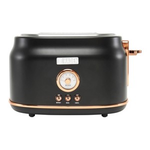 Dorset 2-Slice Wide Slot Stainless Steel Toaster - Black and Copper: Haden Retro Toaster, 900W, Spot Clean, 1-Year Warranty - 1 of 4