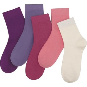 SERISIMPLE Women Thin Viscose Bamboo Socks Crew Lightweight Above Ankle Casual Dress Sock 5 Pairs - 1 of 4