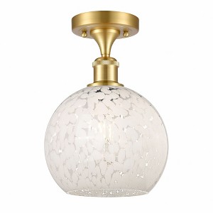 White Mouchette - 1 Light Semi-Flush Mount In Modern Style-11.25 Inches Tall and 8 Inches Wide - 1 of 1