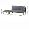 Christopher Knight Home Brava Outdoor Acacia Wood Right Arm Loveseat and Coffee Table Set with Cushion - 3 of 4