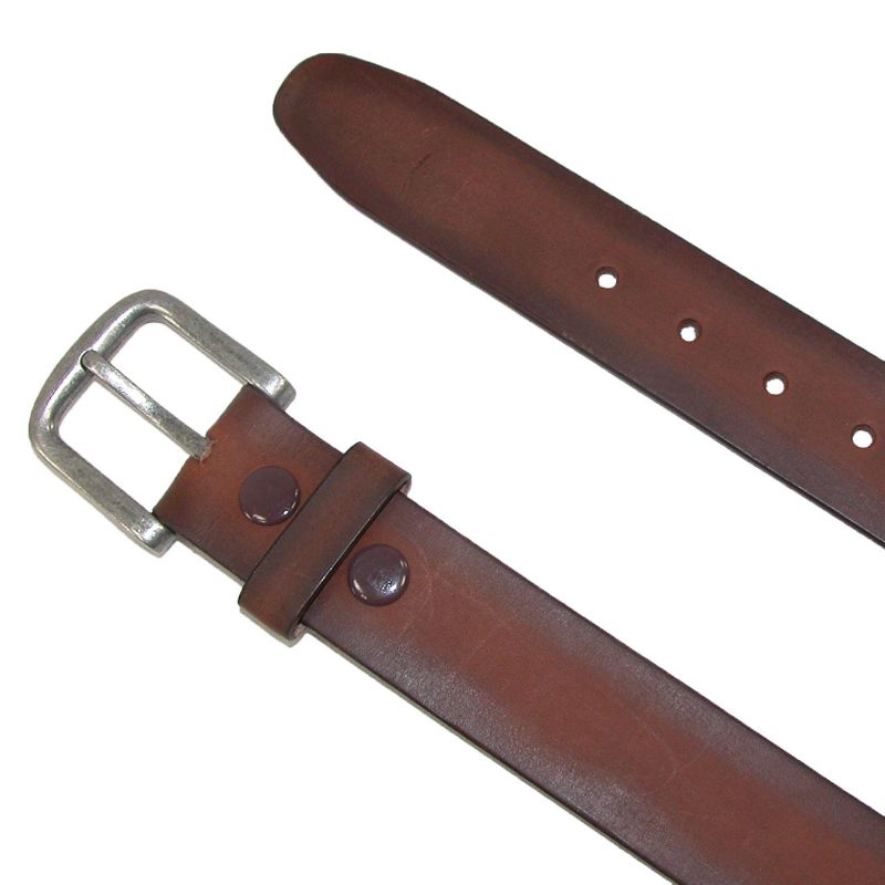 CTM Men's Big & Tall Burnished Leather Bridle Belt with Removable Buckle, 2 of 3