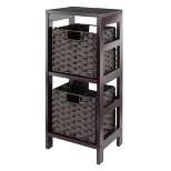 29.21" 3pc Leo Storage Shelf with Baskets Espresso/Chocolate - Winsome