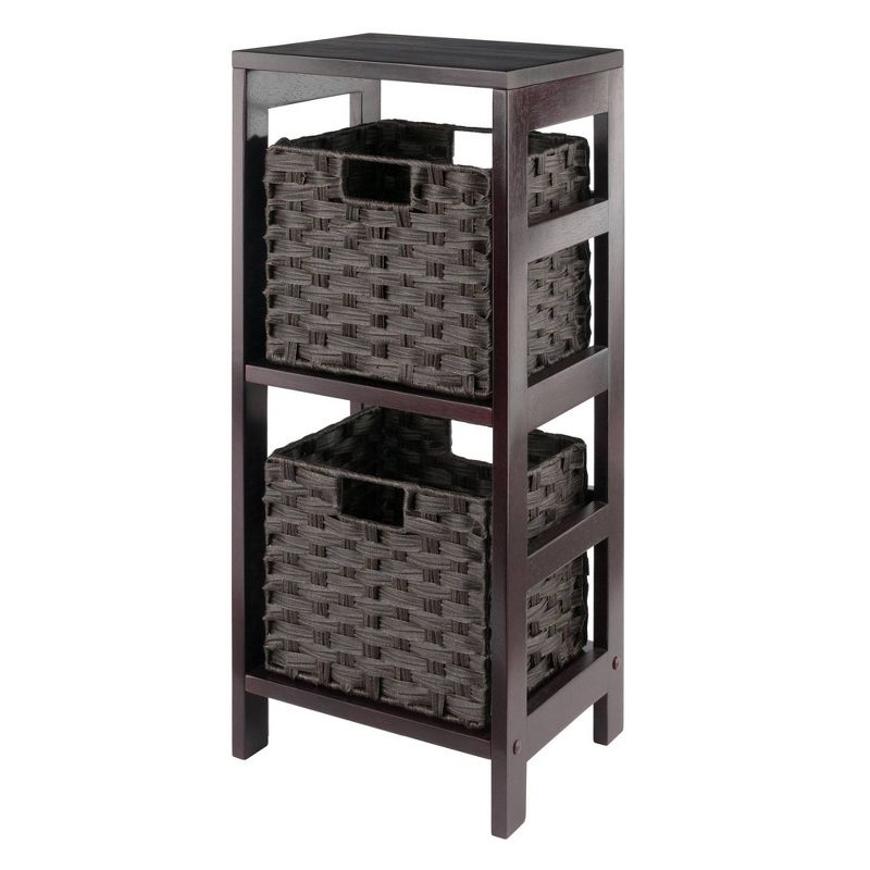 29.21&#34; 3pc Leo Storage Shelf with Baskets Espresso/Chocolate - Winsome, 1 of 18
