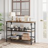 43" Narrow Console Table with Shelves, 3 Tier Industrial Entryway Sofa Table, Space Saving Rustic Hallway, Living Room Side Table - 4 of 4