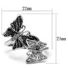 Slickblue Polished Stainless Steel Ring with Clear CZ Animal Center Stone for Women, Size 5-10 - 2 of 4