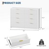 Fluted Dresser for Bedroom, 8 Drawer Double Dresser, Modern Chest of Drawers w/Metal Handles, Wooden Dressers for Living Room Hallway - 2 of 4
