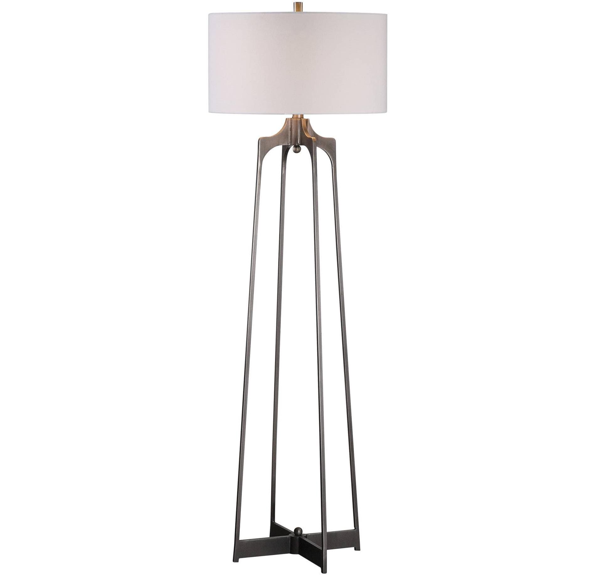 Uttermost Adrian Plated Aged Gun Metal Floor Lamp