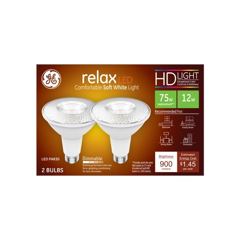 Ge 2pk 12w 75w Relax Led Hd Light Bulbs Soft White : Target