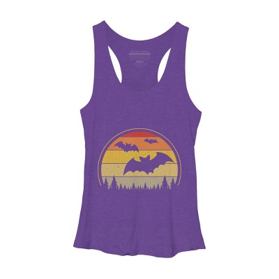 Women's Design By Humans Vintage Retro Vampire Bats Halloween Costume By Chos Racerback Tank Top