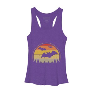 Women's Design By Humans Vintage Retro Vampire Bats Halloween Costume By Chos Racerback Tank Top - 1 of 3