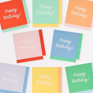 Meri Meri Mixed Happy Birthday Large Napkins (Pack of 16) - 1 of 4