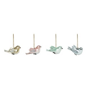 Transpac Resin Pastel Pearl Bird Ornament Set of 4 Christmas Home Decorations - 1 of 1