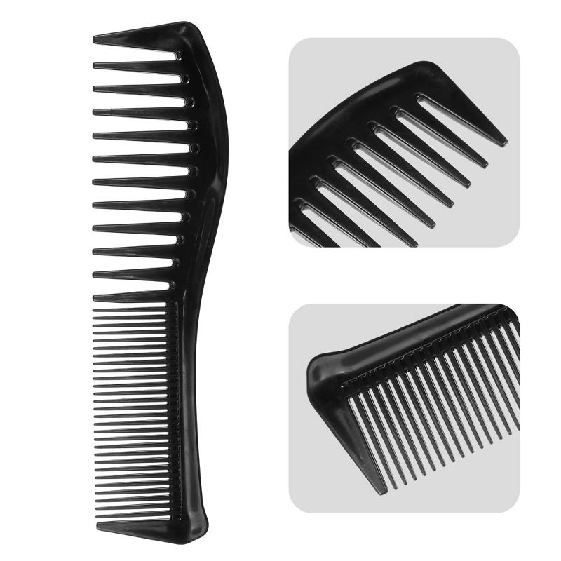 Unique Bargains Anti Static Hair Comb Wide Tooth for Thick Curly Hair Hair Care Detangling Comb For Wet and Dry 2 Pcs, 3 of 7
