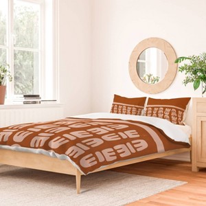 Deny Designs 3pc Full/Queen The Phoenix Palms Matu Duvet Cover and Pillow Sham Cream: Woven Polyester, 300 Thread Count, Zippered - 1 of 4