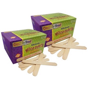 Creativity Street® Jumbo Craft Sticks, Natural, 6" x 0.75", 500 Pieces Per Pack, 2 Packs - 1 of 4