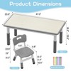 Adjustable Kids Table and Chair Set, 6 Chairs, Writable Activity Table with Storage Box, Non-Slip Legs for Home Daycare Classroom - 2 of 4
