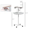 Bird Stand with Wheels, Perches, Feed Bowls, Round Tray for Parrot - 3 of 4