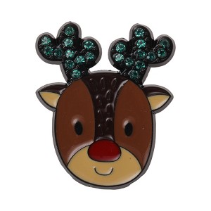 Unique Bargains Christmas Brooches Alloy Dripping Wax White Red 1.18"x1.18" 1 Pc - 1 of 4