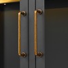 Sapphtopaz Tall Iron Display Cabinet Decorative Storage Cabinet with Glass Door 3-Sided Glass Display Case for Kitchen, Living Room - 2 of 4
