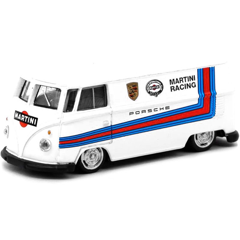 Volkswagen T1 Van Low Ride Height White w/Stripes "Martini Racing" Collab. Model 1/64 Diecast Model Car by Schuco & Tarmac Works, 2 of 4