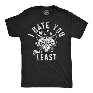 Mens Funny T Shirts I Hate You The Least Sarcastic Kitten Graphic Novelty Tee For Men - Crazy Dog Men's T Shirt - 1 of 4