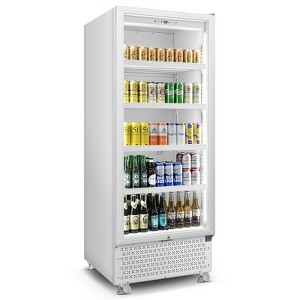 Velivi 27.55 in. W 14.8 cu. ft. Commercial Display Refrigerator 1-Glass Door Beverage Cooler in White - 1 of 4