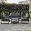Lirago Metal Outdoor Privacy Screen Freestanding Patio Decorative Screens 72"x47" Black - 2 of 4